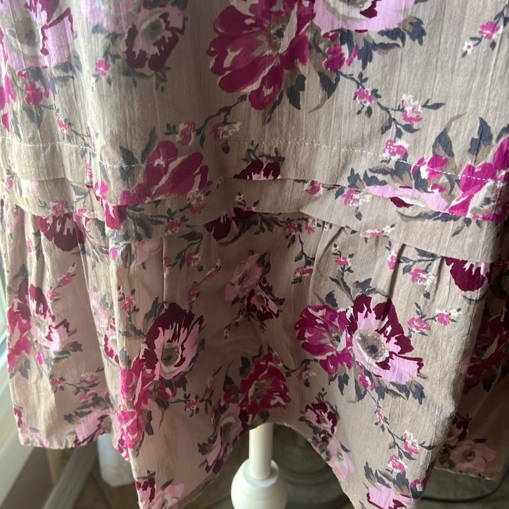 Old Navy Gray Summer Floral Pink Maroon Dress Size Medium - Picture 9 of 12